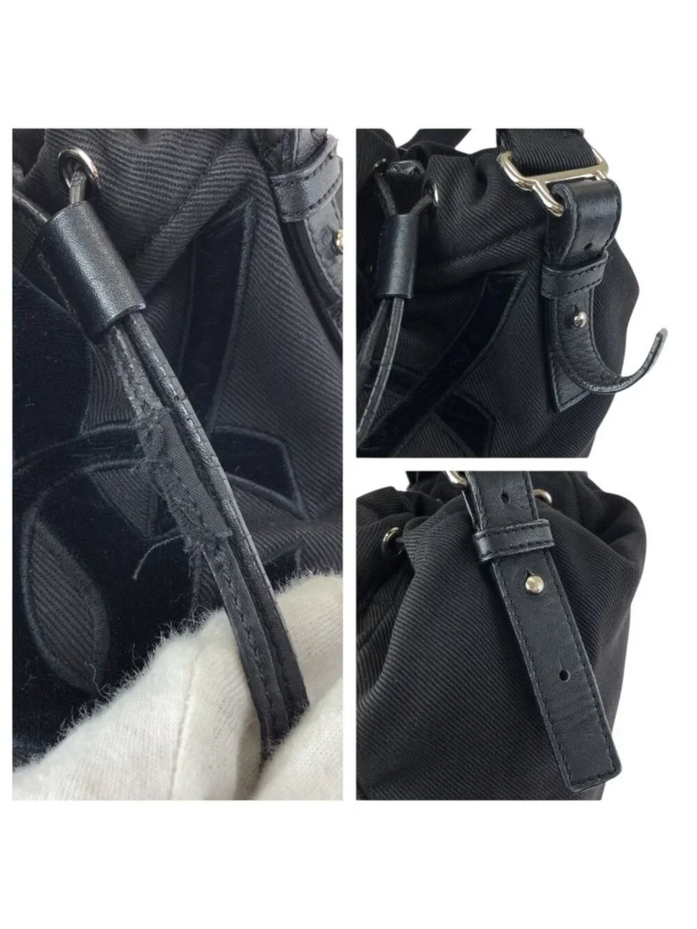 Saint Laurent Rive Gauche Vintage Kahala YSL Black Canvas Tote